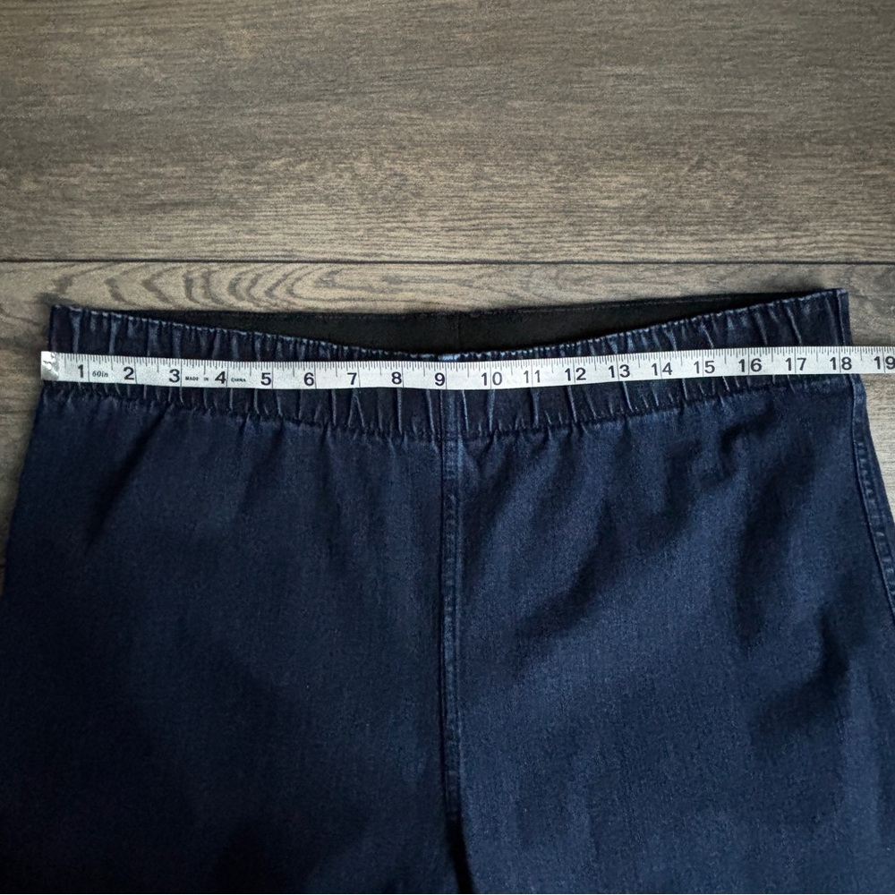 Soft Surroundings Dark Blue Denim Pull On Bootcut Jeans Sz XL - Picture 5 of 11